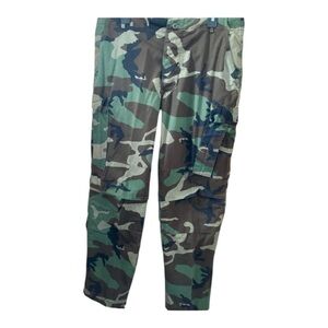 Vintage Woodland Camo US Army Cargo Pants BDU Army Style Tactical Medium Long